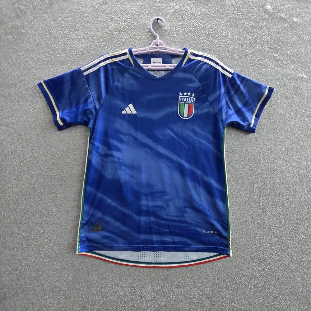 Italy FIGC National Football Team Men‎ Jersey Small Blue Adidas Logo Aeroready
